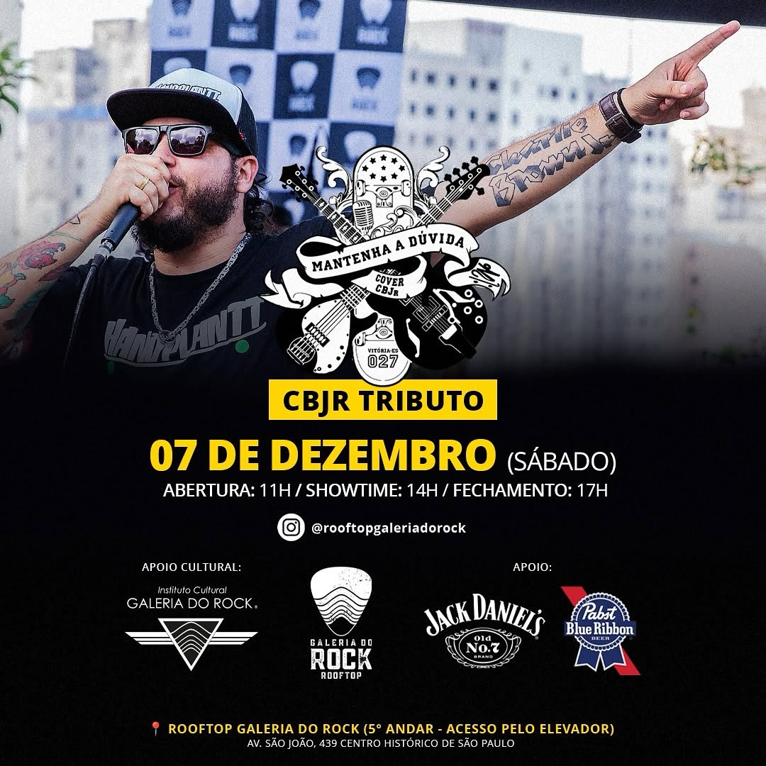 Show Mantenha a Duvida tributo Charlie Brown Jr no Rooftop Galeria do Rock 07 de dezembro