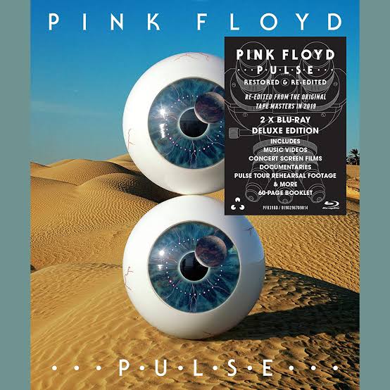 Pink Floyd Pulse Blu-ray Deluxe Edition with iconic eye imagery on a desert landscape.