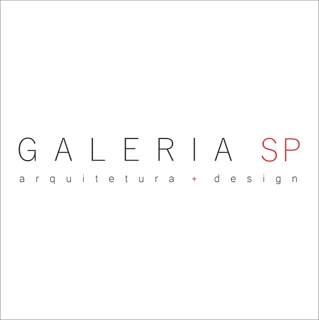The logo for SP Design, featuring the words GALERIA SP and arquitetura + design.
